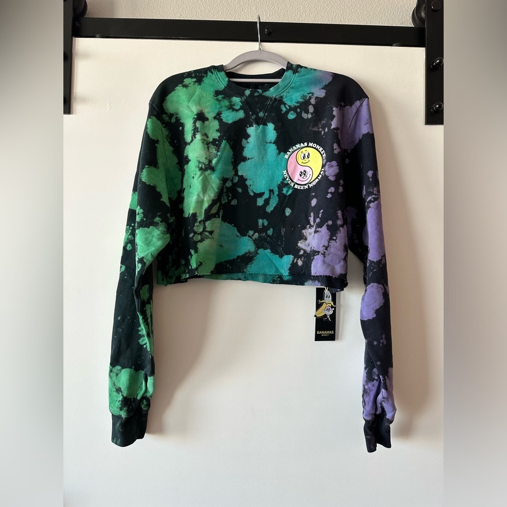 Bananas Monkey Size L/XL Cropped Sweatshirt
